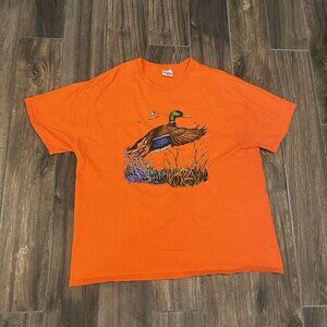 Hanes Heavyweight Orange Tshirt Size 2XL XXL Duck Hunting Mailed (076)